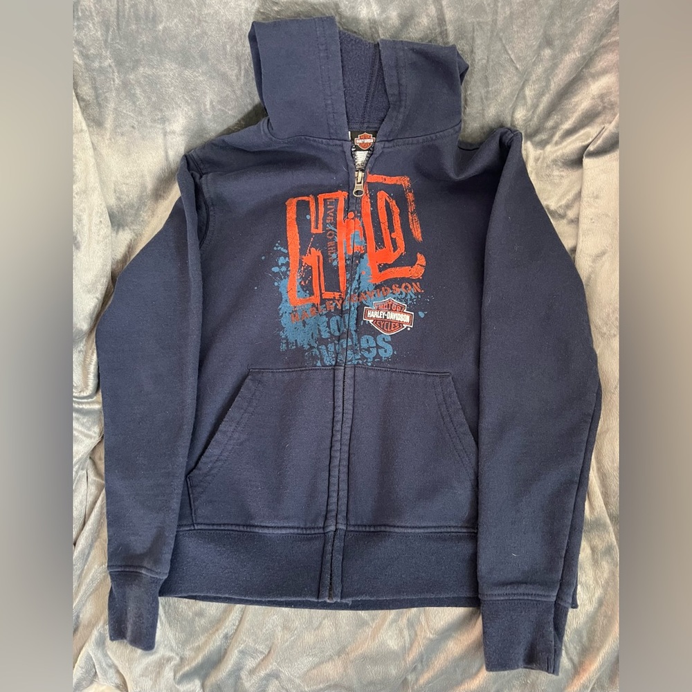 Boys Harley Davidson Zip Up Jacket: Size 8